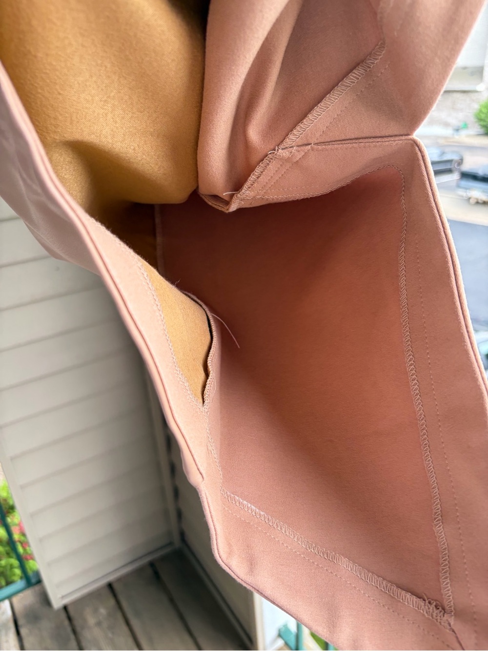 🆕✨GRACIA Faux Leather Front Wrap Pencil Skirt Nude Blush Midi Stretch Size L - Picture 12 of 16